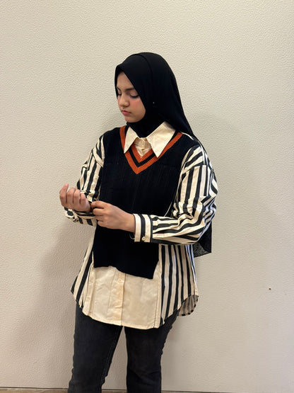 Blue Korean Style Shirt Elegant Modern Stylish Premium Casual Modest Wear Effortless Sophistication