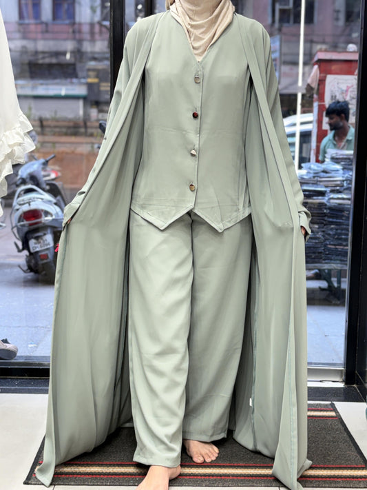 Green Turkish 3 Piece Cord Set

Elegant Modest Co-Ord Outfit with Hijab

Soft Fabric • Comfortable Fit • Complete 3PC Set

Effortless Elegance

Top • Bottom • Hijab