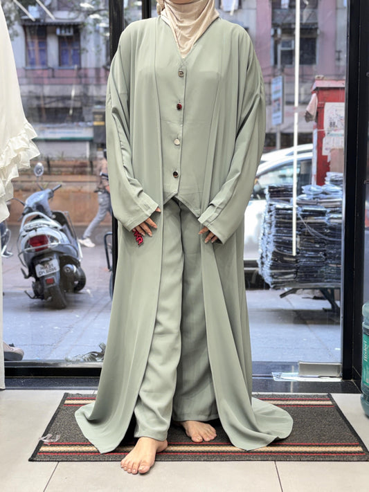 Green Turkish 3 Piece Cord Set

Elegant Modest Co-Ord Outfit with Hijab

Soft Fabric • Comfortable Fit • Complete 3PC Set

Effortless Elegance

Top • Bottom • Hijab