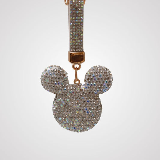Glitter Mickey Head Charm Keychain