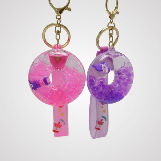 Round Twin Glitter Pops Keychain