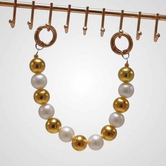 Golden Bead Loop Keychain