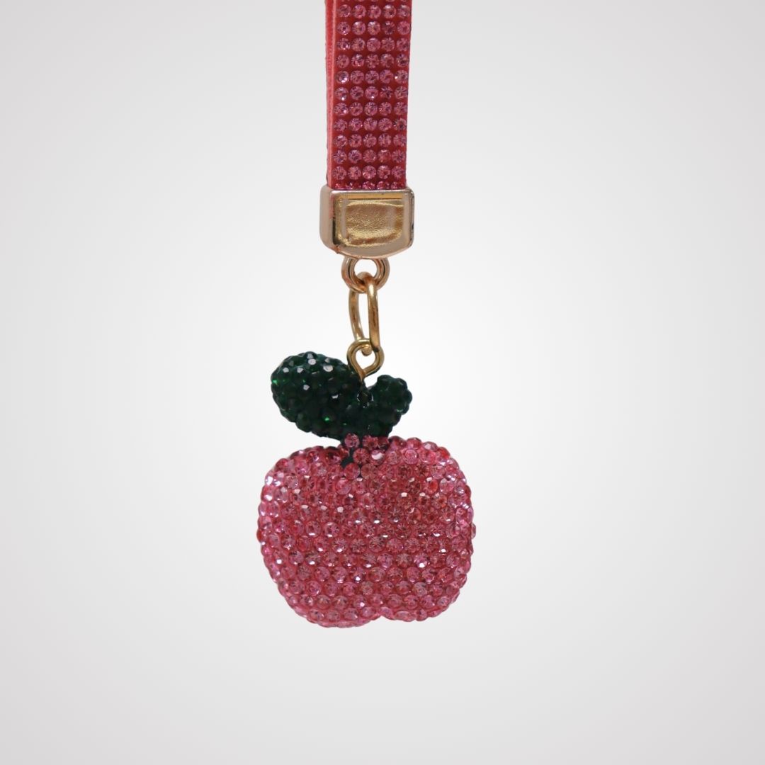 Glitter Apple Keychain