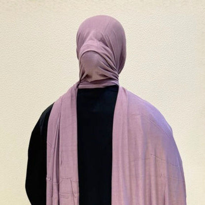 Back view of Light Purple Bamboo Jersey HijabPremium Soft Stretch Modest ScarfSoft • Breathable • ElegantLightweight Comfort • Everyday StyleEffortless Elegance