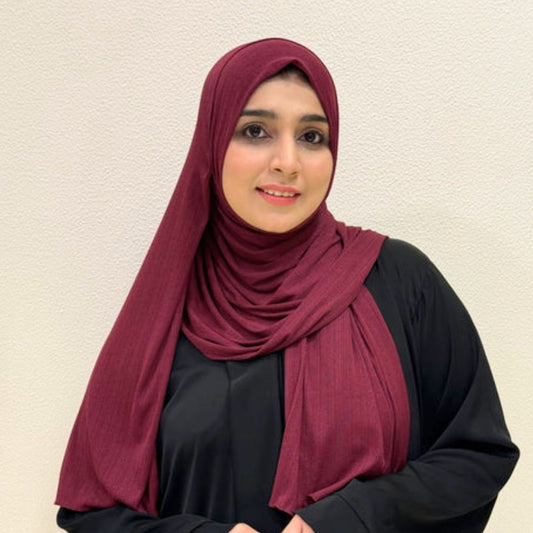 Maroon Corn Jersey HijabPremium Soft Stretch Modest ScarfSoft • Breathable • ElegantLightweight Comfort • Everyday StyleEffortless Elegance