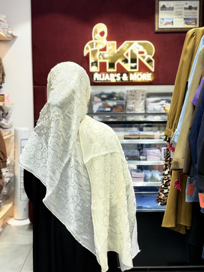 Off White Turkish Hijab for Women – Soft Elegant Modest Scarf
