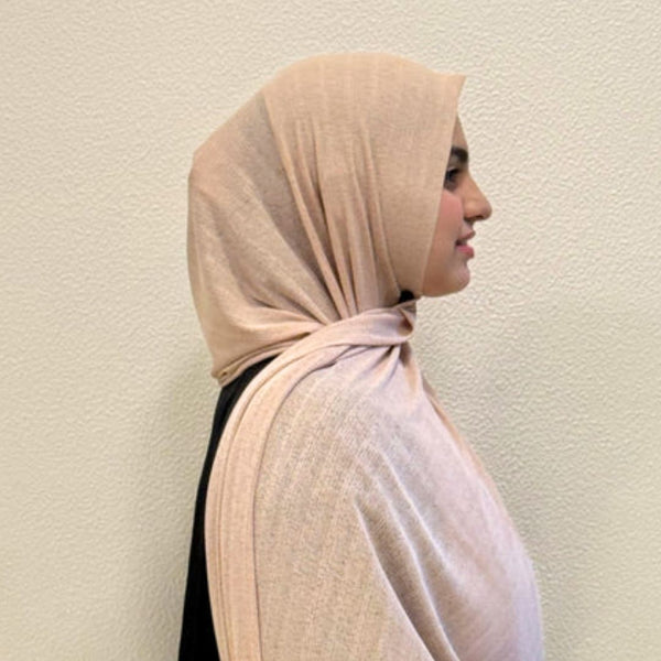 Peach Corn Jersey HijabPremium Soft Stretch Modest ScarfSoft • Breathable • ElegantLightweight Comfort • Everyday StyleEffortless Elegance