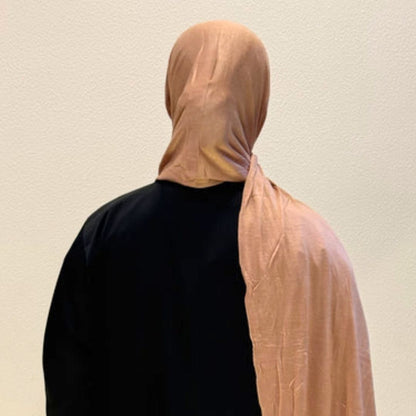 Back view of Reddish Brown Bamboo Jersey HijabPremium Soft Stretch Modest ScarfSoft • Breathable • ElegantLightweight Comfort • Everyday StyleEffortless Elegance