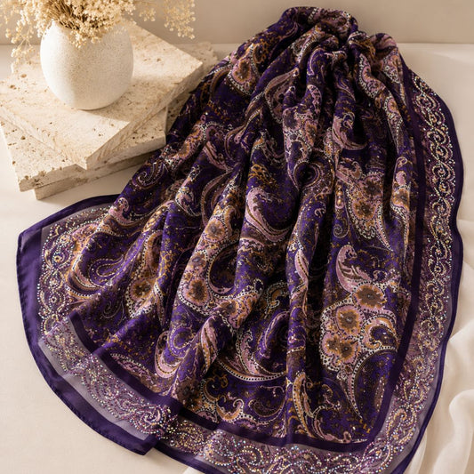 Royal Purple Soft Chiffon Hijabs