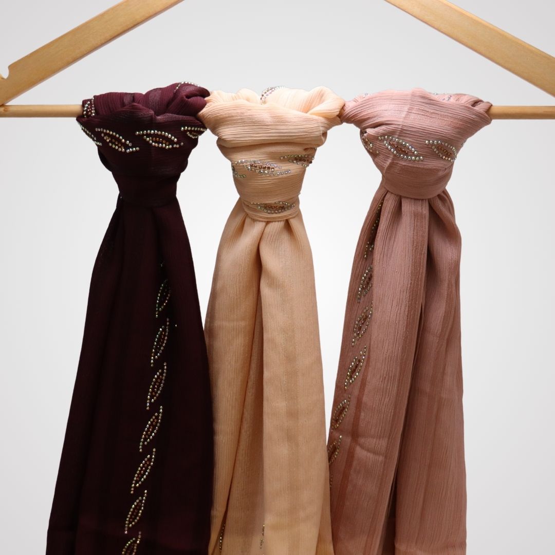 STONE WORK CHIFFON HIJAB