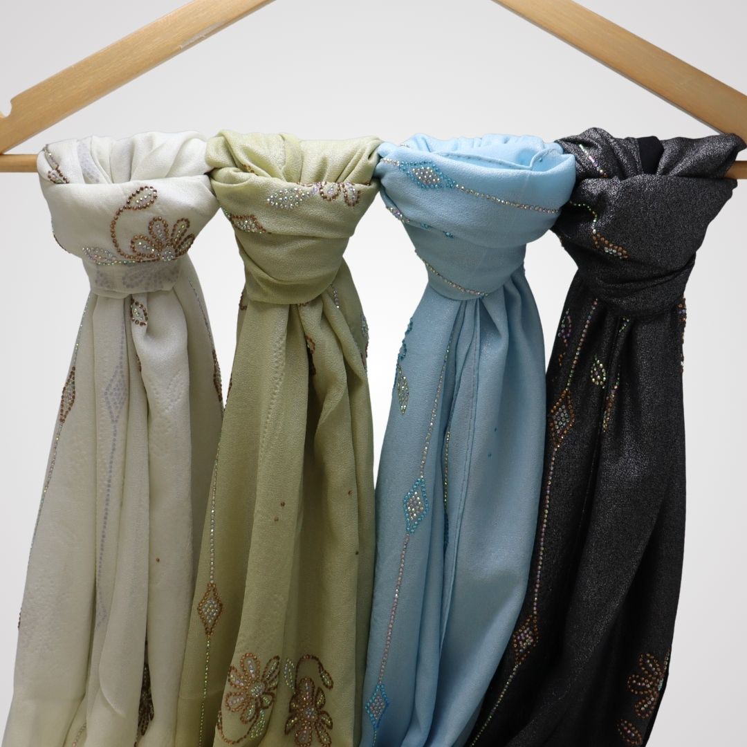 STONE WORK GEORGETTE HIJAB